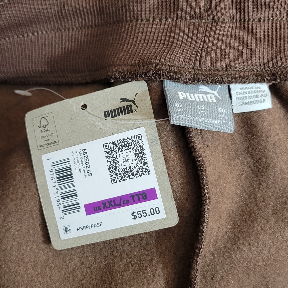 NWT PUMA Warm Brown Mid Rise Straight Active Cargo Pant Size XXL - Picture 6 of 8
